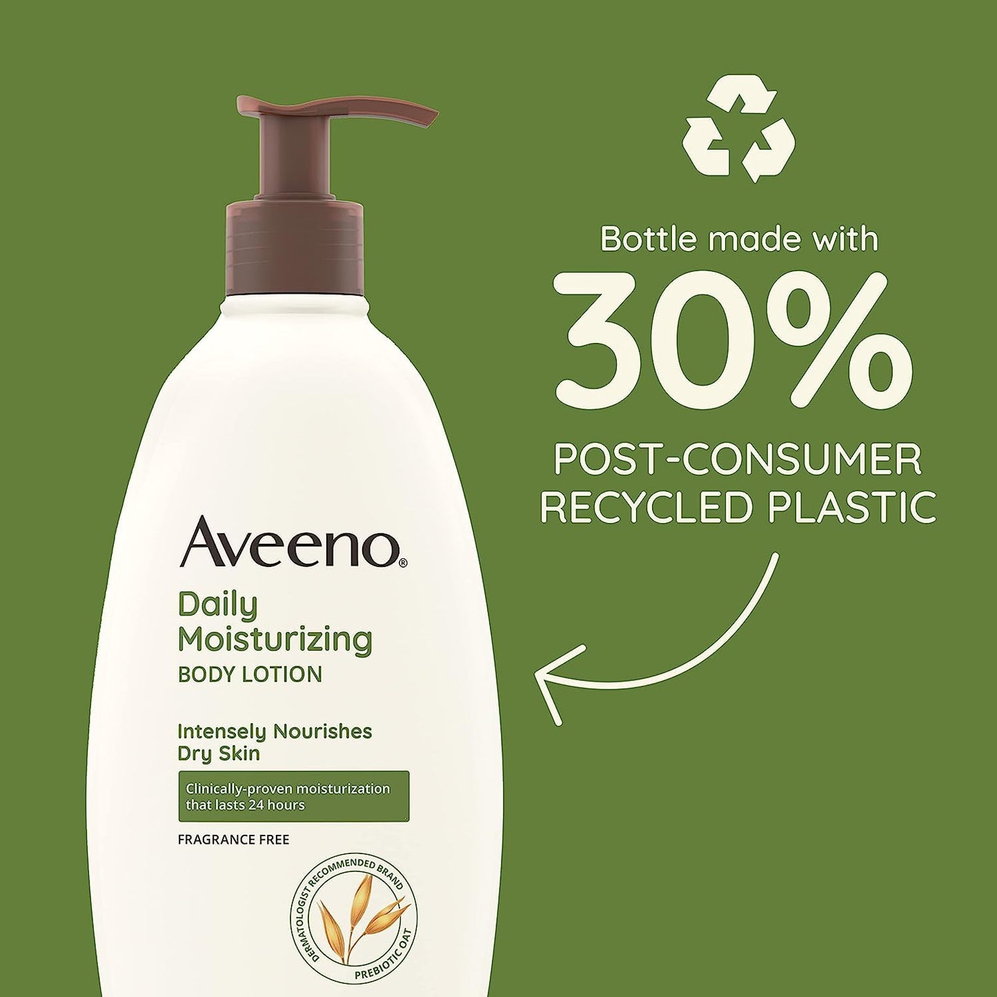 Daily Moisturizing Body Lotion for Dry Skin with Prebiotic Oat, Fragrance & Paraben Free, Non-Greasy, Non-Comedogenic, for Sensitive Skin & 72-Hour Moisturizer 18 Fl Oz
