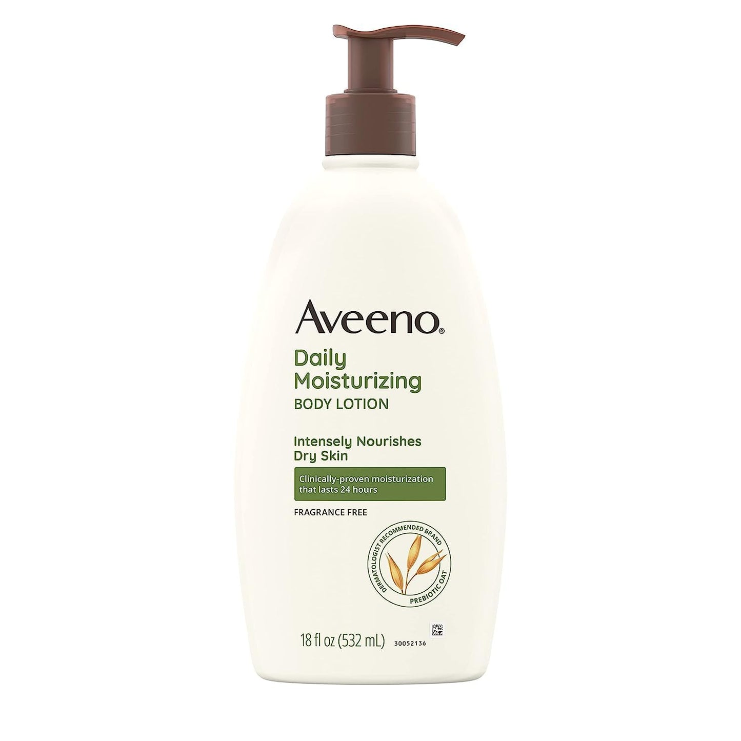 Daily Moisturizing Body Lotion for Dry Skin with Prebiotic Oat, Fragrance & Paraben Free, Non-Greasy, Non-Comedogenic, for Sensitive Skin & 72-Hour Moisturizer 18 Fl Oz