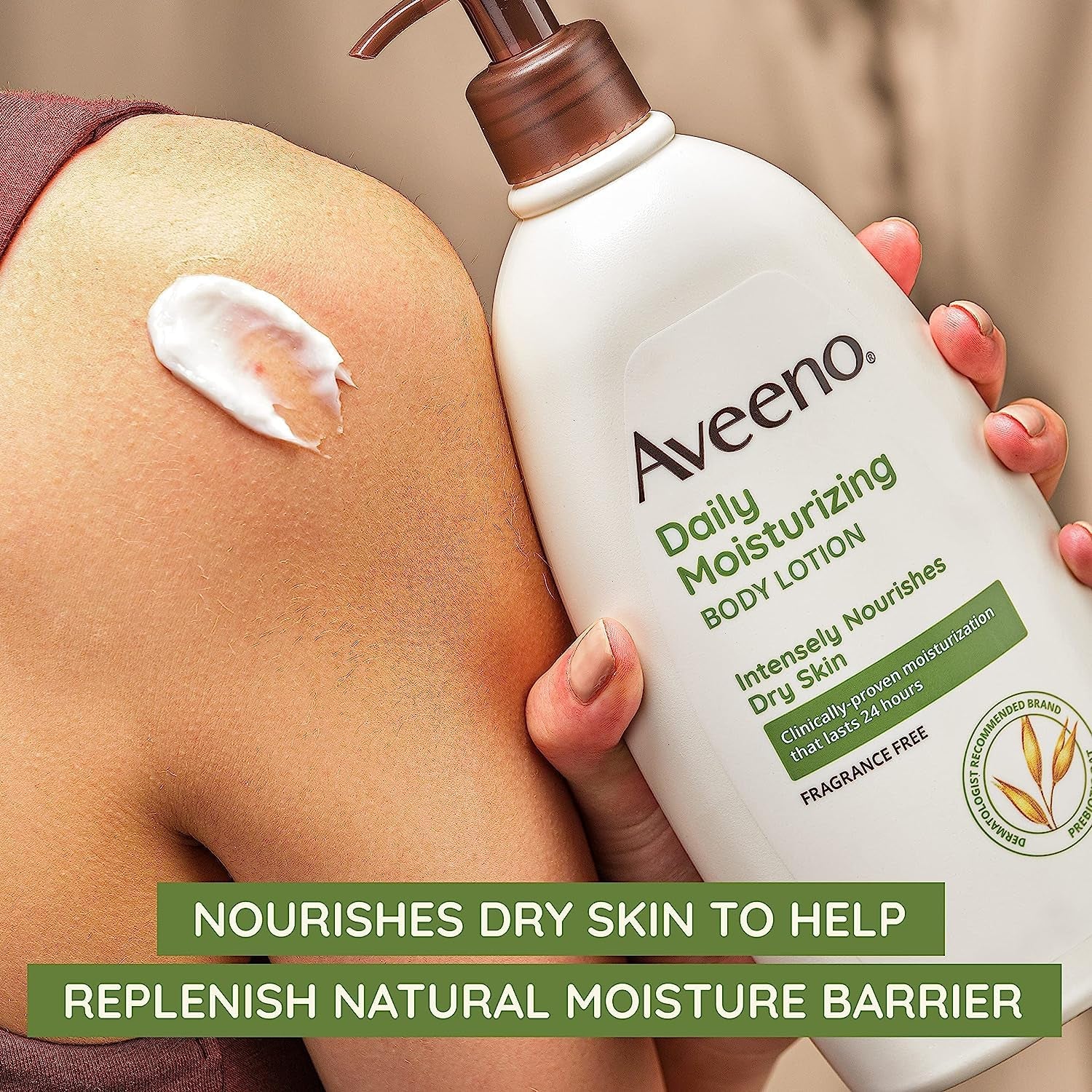 Daily Moisturizing Body Lotion for Dry Skin with Prebiotic Oat, Fragrance & Paraben Free, Non-Greasy, Non-Comedogenic, for Sensitive Skin & 72-Hour Moisturizer 18 Fl Oz