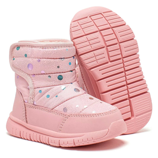 Boys Girls Toddler Snow Boots Waterproof Slip Resistant Outdoor Kids Winter Shoes